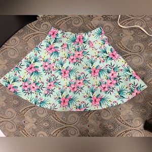 H&M Teal Floral Skirt